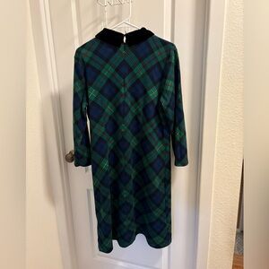 Talbots green/black plaid dress